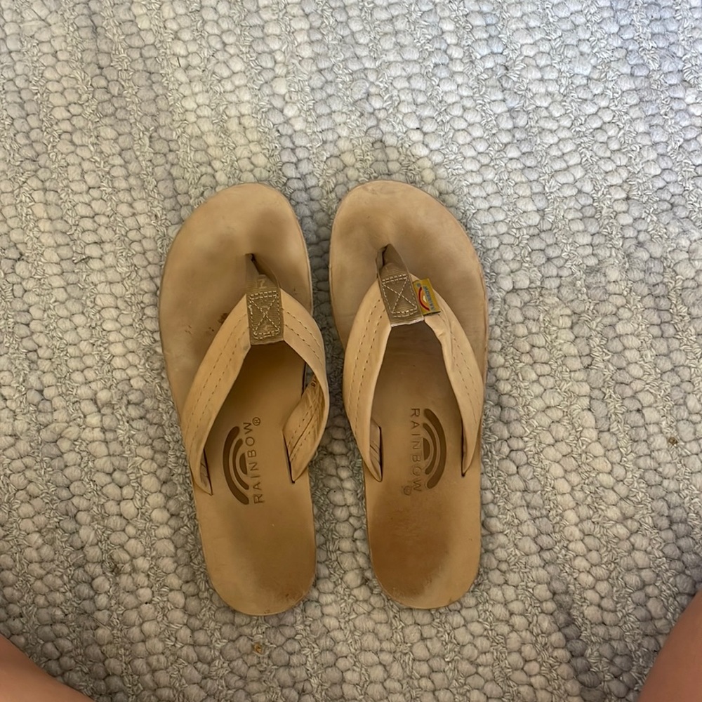 Rainbow flip flops
